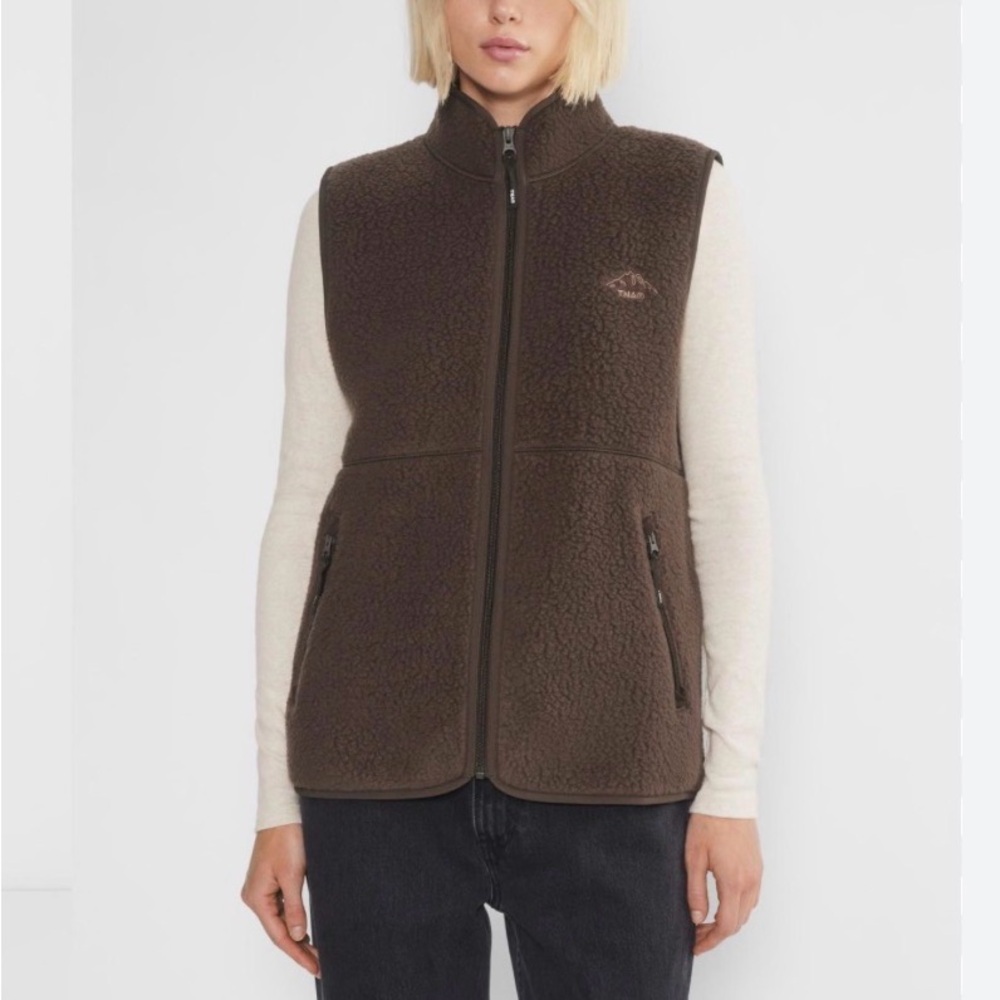 Aritzia - TNA Dark Brown Fleece Vest
